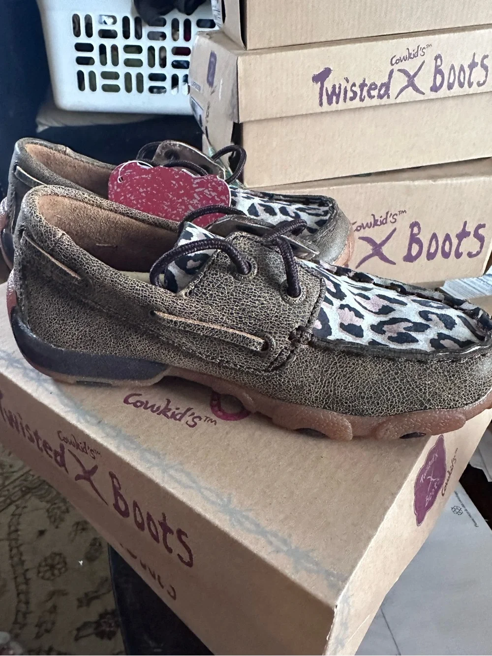 Twisted X Brown Leopard Print Casual Lace-Up Shoe